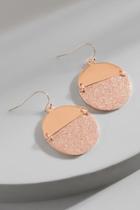 Francesca Inchess Amaya Glitter Circle Drop Earrings - Rose/gold