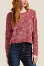 Francesca's Evelyn Cropped Pullover Sweater - Rose