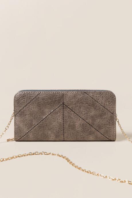 Francescas Delia Stitched Crossbody Wallet - Taupe