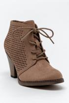 Mia Phillip Lace-up Heel Bootie - Taupe
