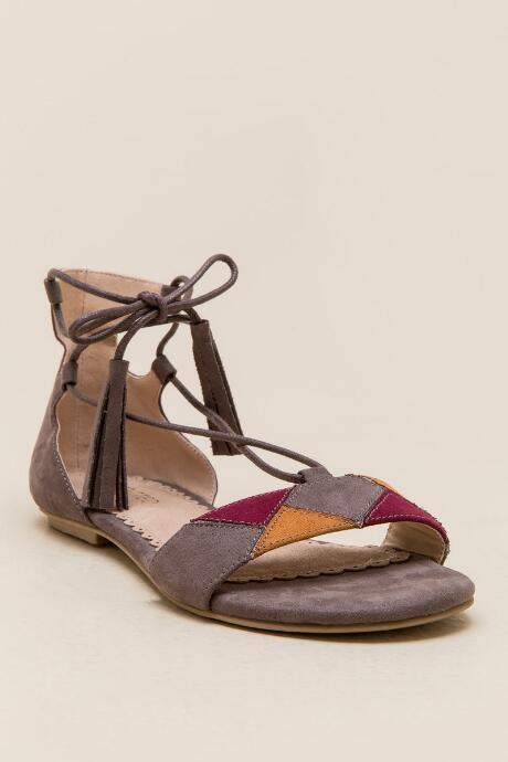 Restricted Playful Colorblock Sandal - Taupe