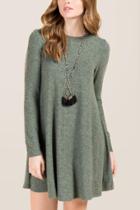 Alya Careen Brushed Hacci Knit Dress - Dark Olive
