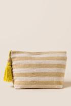Francesca's Portofino Striped Travel Cosmetic Pouch - Natural