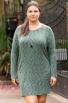 Alya Plus Size Shanna Knit Shift Dress - Olive