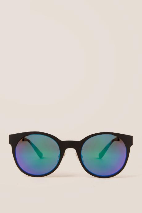Francesca Inchess Candace Metallic Cat Eye Sunglasses - Black