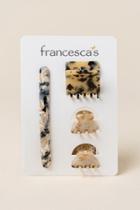 Francesca's Natasha 4 Pack Hair Claw And Salon Clip - Blue