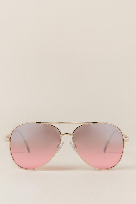 Francesca's Pepper Aviator Sunglasses - Rose