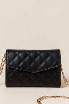 Francesca's Lela Quilted Crossbody Clutch - Black