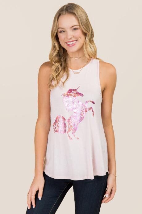 Alya Don't Quit Unicorn Graphic Tee - Blush