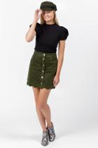 Francesca's Roxie Twisted Puff Sleeve Tee - Black