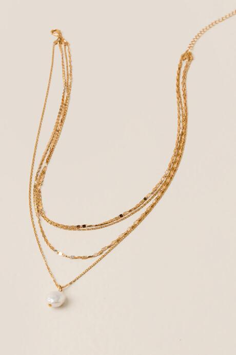 Francesca's Sonia Multi-strand Pearl Necklace - Gold