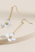 Francesca's Baylee Flower Drop Earrings - White