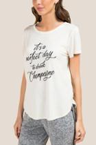 Francesca's Perfect Day To Drink Champagne Graphic Tee - Heather Oat