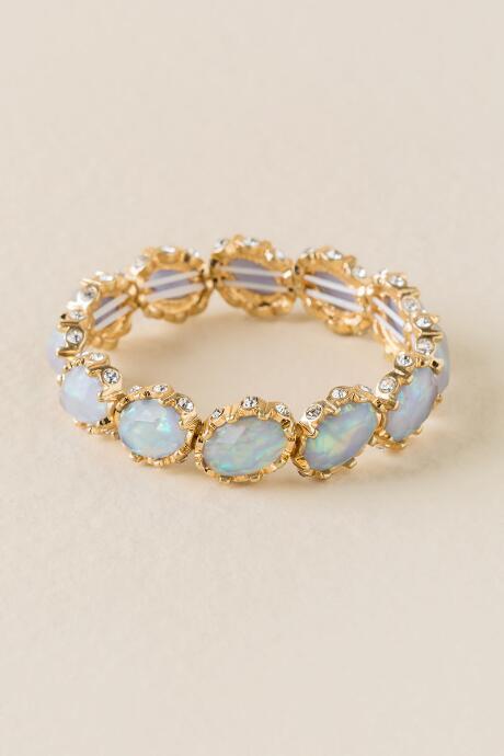 Francesca's Raquel Opal Stone Stretch Bracelet - Blue