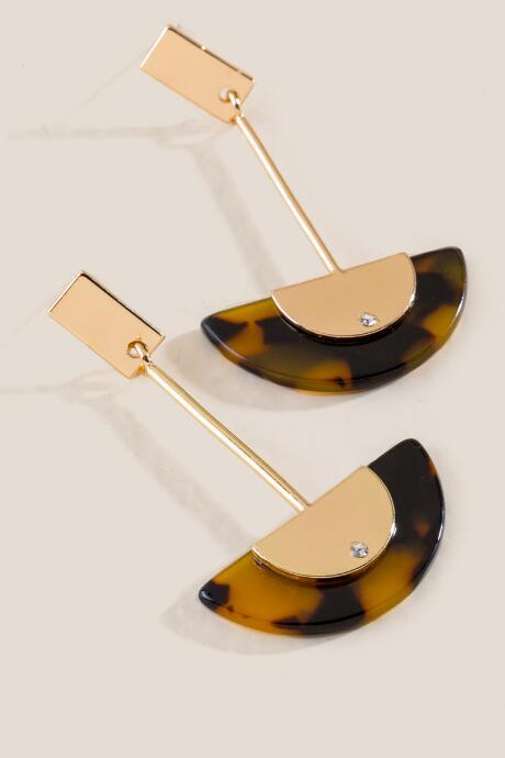 Francesca's Kiera Crescent Drop Earrings - Amber