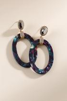 Francesca's Chessie Marbled Resin Statement Drop Earrings - Purple