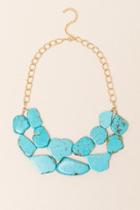 Francesca's Mandi Turquoise Stone Statement Necklace - Turquoise
