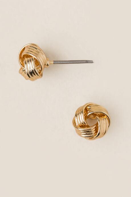 Francesca's Ashlina Large Knot Stud Earring - Gold