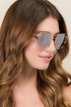 Francesca's Kristian Wired Mirror Sunglasses - Rose/gold