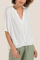 Francesca's Abigail Pleated Front Top - Ivory