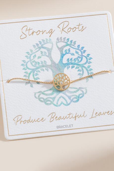 Francesca's Gisset Strong Roots Pull Tie Bracelet - Gold