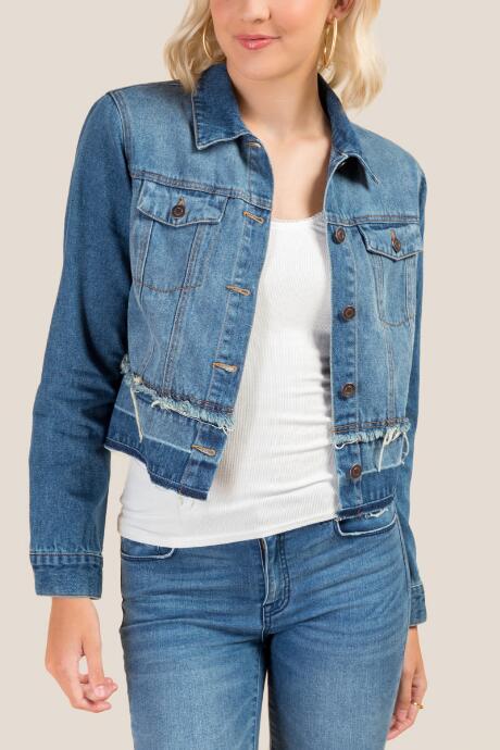 Francesca's James Cropped Denim Jacket - Medium Wash