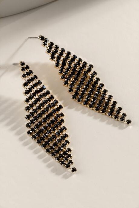 Francesca's Kandi Cupchain Kite Drop Earrings - Black