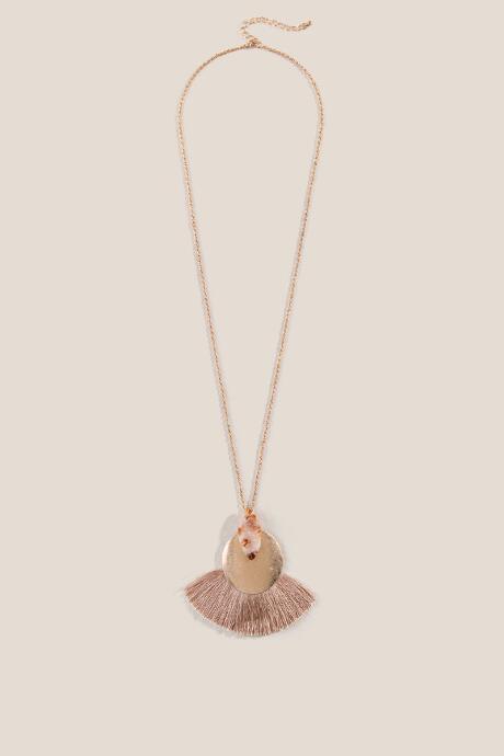 Francesca's Jordan Tassel Pendant Necklace - Blush