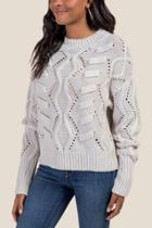 Francesca's Kaylie Whipstitch Sweater - Ivory