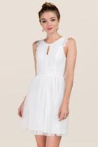 Francesca's Taylor Open Back Lace Dress - White