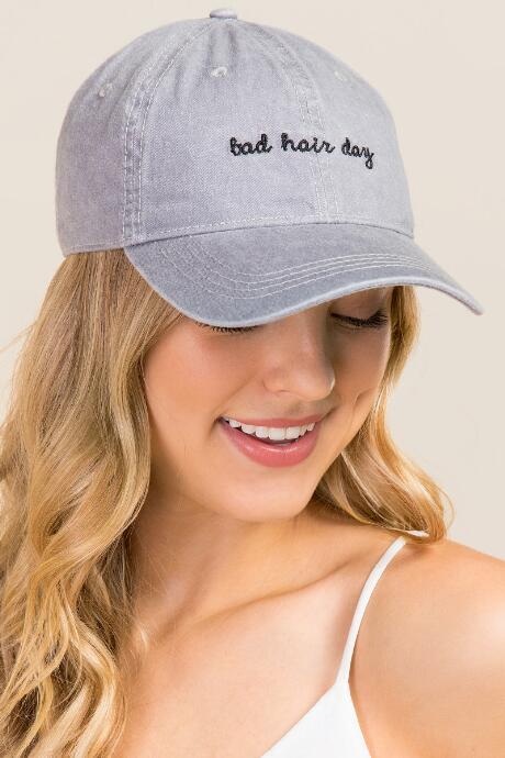 Francesca's Bad Hair Day Baseball Cap - Gray