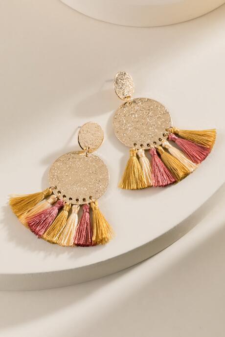 Francesca's Camden Statement Tassel Earrings - Multi