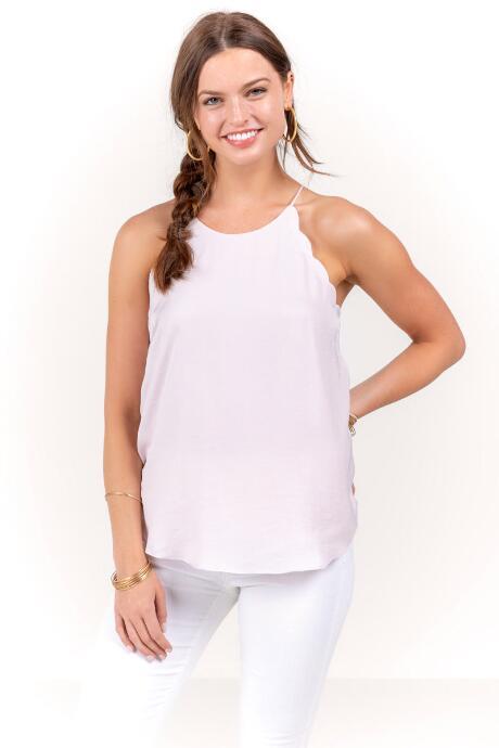 Francesca's Haven High Neck Top - Blush
