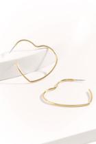 Francesca's Natalia Heart Hoop Earrings - Gold