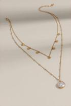 Francesca's Isabela Round Drop Layered Necklace - Iridescent