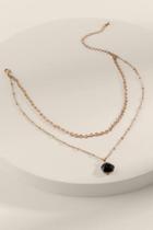 Francesca's Morgan Semi-precious Layered Necklace - Black
