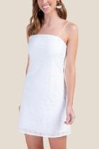 Francesca's Roxanne Eyelet Sheath Dress - White