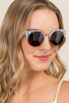 Francesca's Jane Floral Cat Eye Sunglasses - Rose/gold