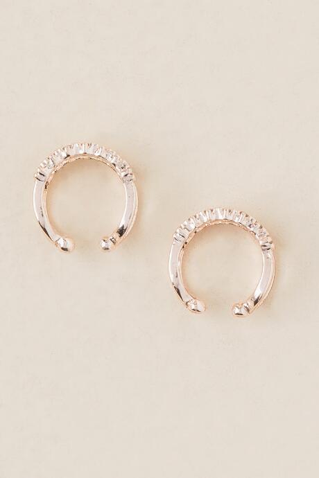 Francesca's Emma Cubic Zirconia Cuff Earring In Rose Gold - Rose/gold