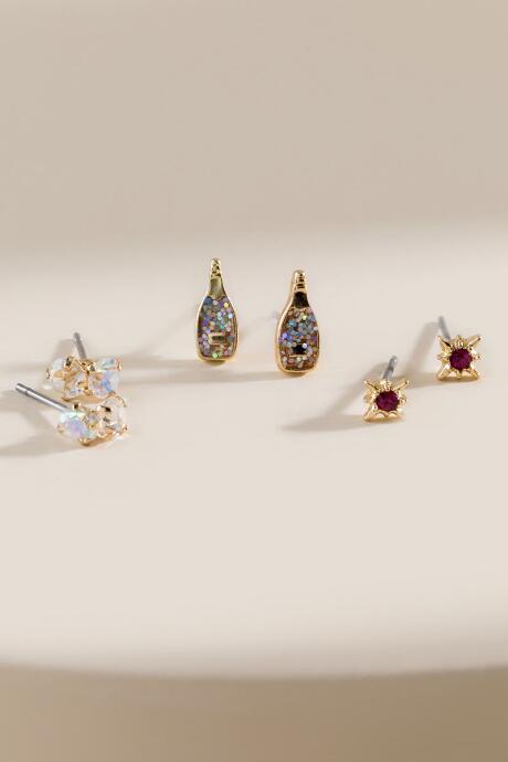 Francesca's Angelina Champagne Stud Set - Iridescent