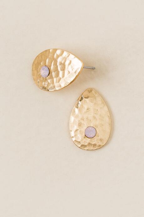 Francesca's Justine Teardrop Stone Stud Earring - Gold