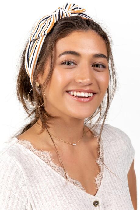 Francesca Inchess Pam Rust-navy Stripe Bow Softwrap - White