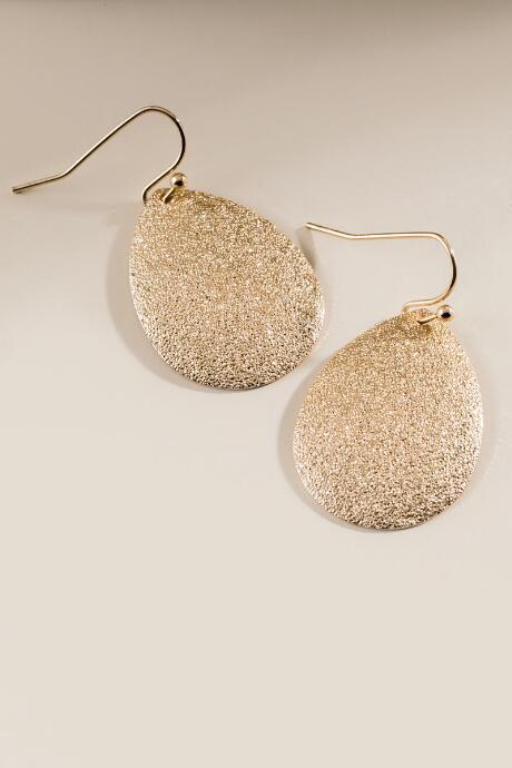 Francesca's Janet Sandblast Metal Drop Earrings - Gold
