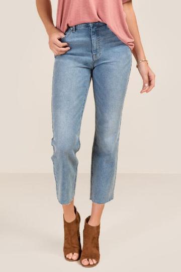 Francesca's Harper Heritage Straight Cropped Light Jeans - Lite
