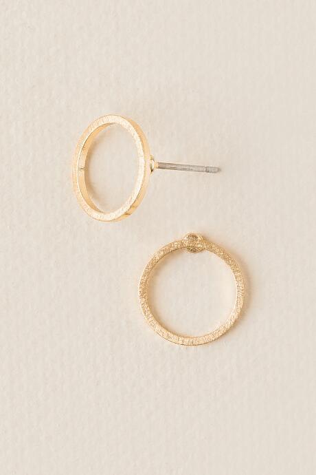 Francesca's Eliza Circle Stud Earrings - Gold