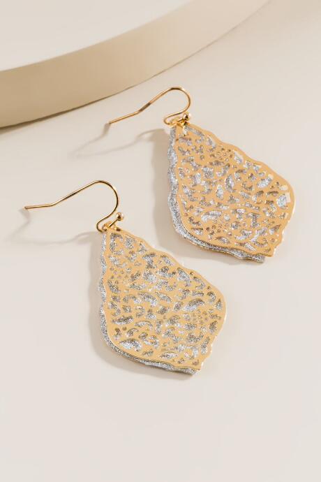 Francesca's Imani Filigree Marquis Drop Earrings - Mixed Plating