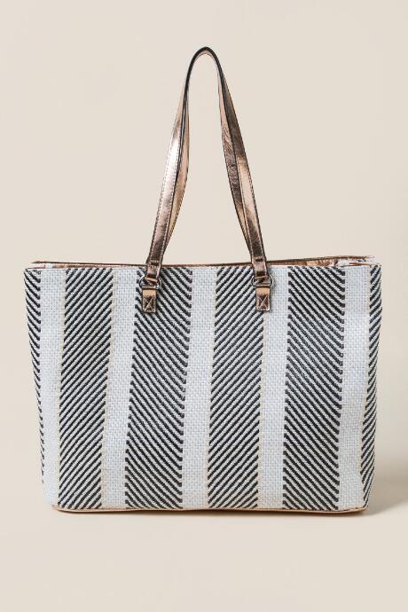 Francescas Gillian Black And White Tote - Black/white