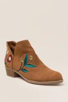 Indigo Rd Chanted Embroidered Ankle Boot - Tan