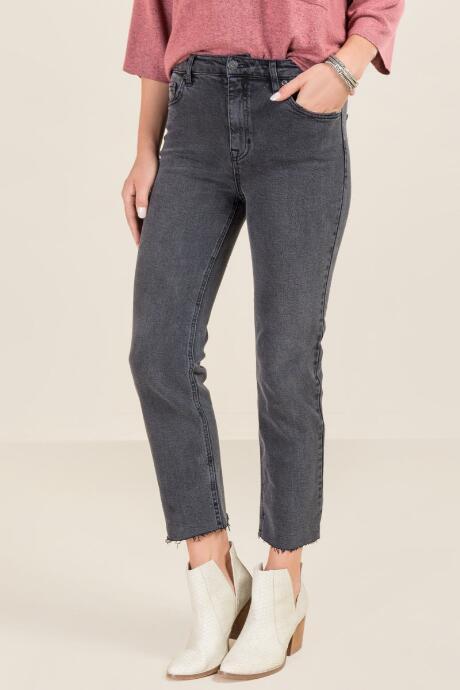 Francesca's Harper Heritage High Rise Straight Crop Jeans - Black