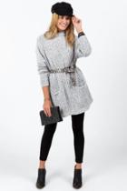 Francesca's Stacey Long Sleeve Poncho - White